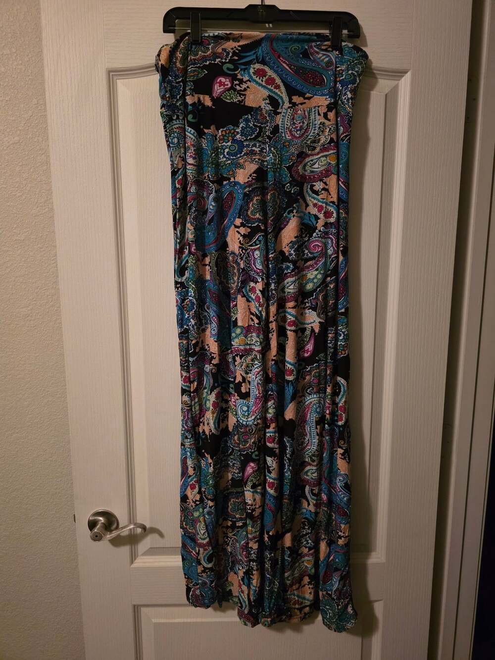 Lady's World Multicolor Paisley Print Long Palazzo Pants Women's 3X Plus
